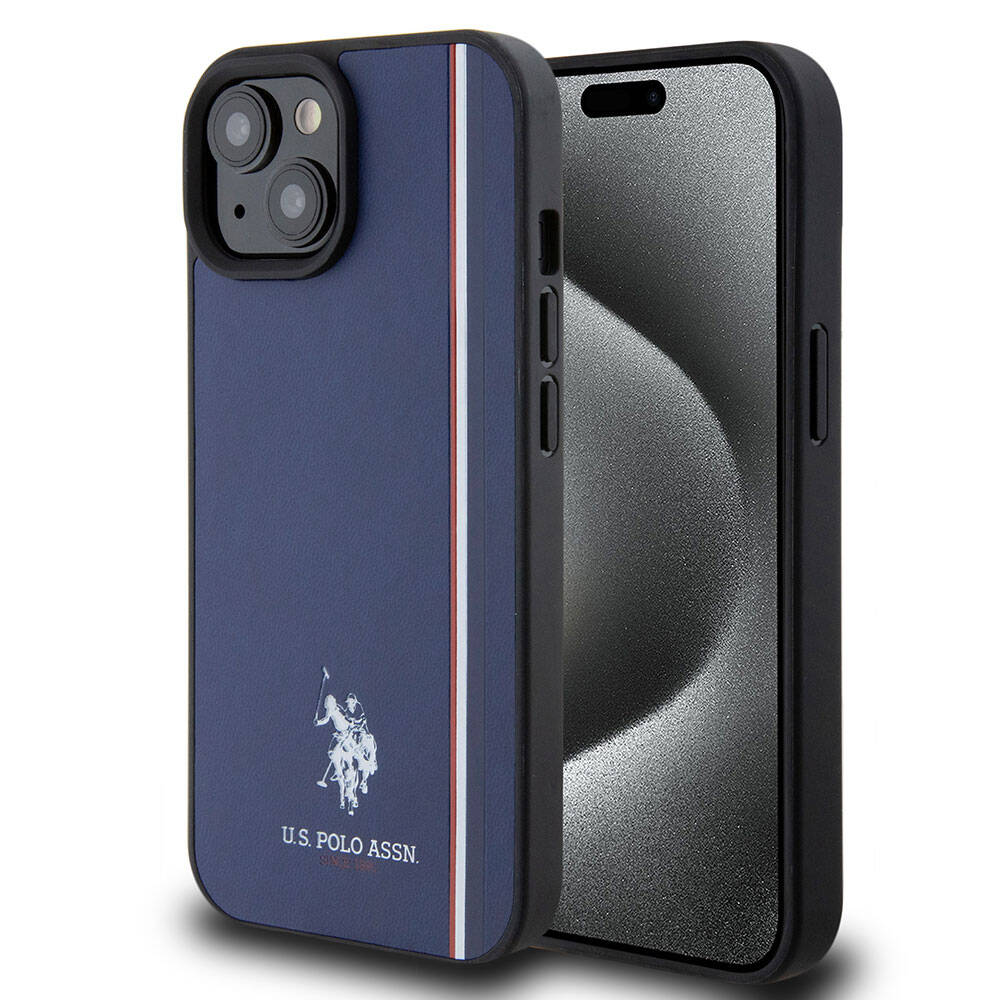 iPhone 15 Kılıf U.S. Polo Assn. orijinal Lisanslı Üç Renk Şerit Tasarımlı Baskı Logolu Kılıf