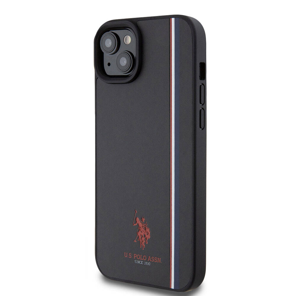 iPhone 15 Kılıf U.S. Polo Assn. orijinal Lisanslı Üç Renk Şerit Tasarımlı Baskı Logolu Kılıf