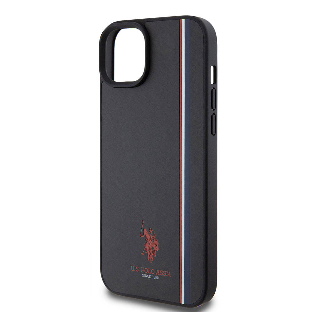 iPhone 15 Kılıf U.S. Polo Assn. orijinal Lisanslı Üç Renk Şerit Tasarımlı Baskı Logolu Kılıf