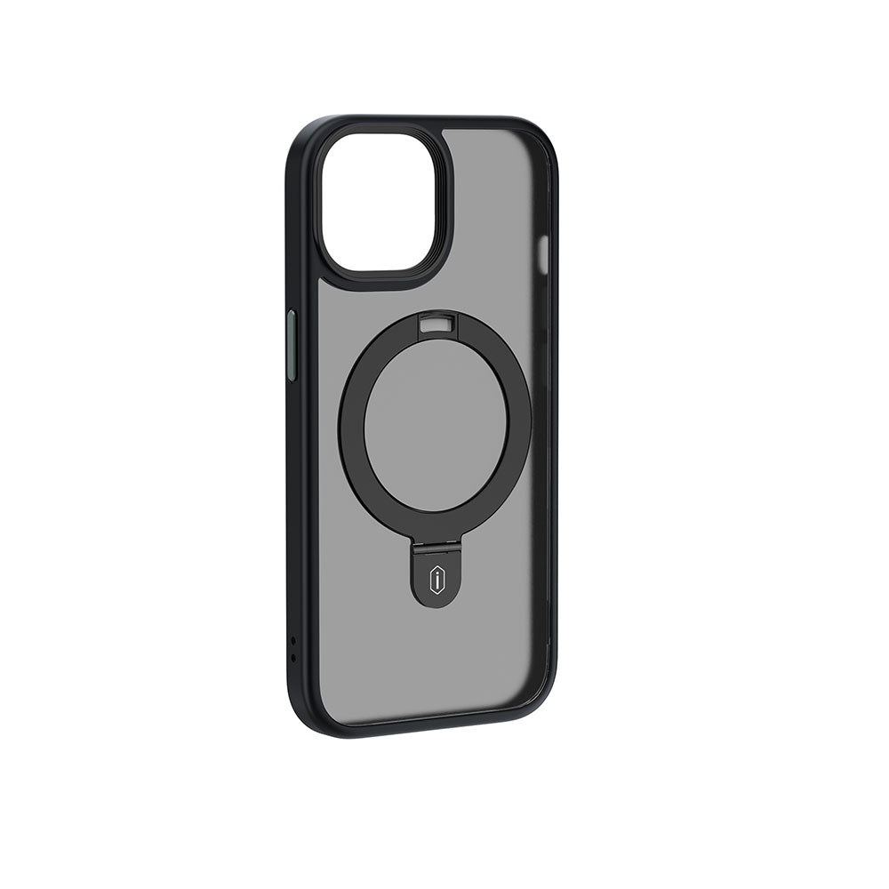iPhone 15 Kılıf Wiwu ZMM-010 M-safe Şarj Özellikli Mat Arka Yüzey Standlı Kılıf