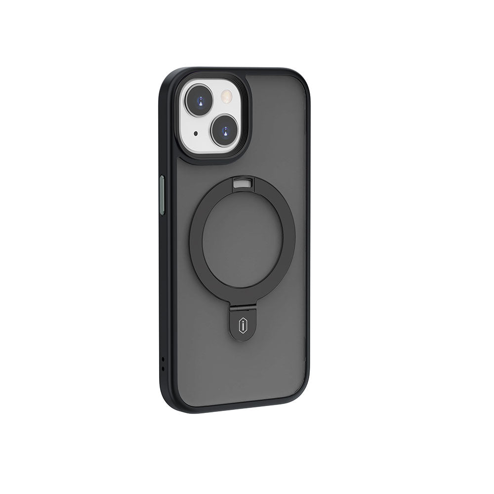 iPhone 15 Kılıf Wiwu ZMM-010 M-safe Şarj Özellikli Mat Arka Yüzey Standlı Kılıf