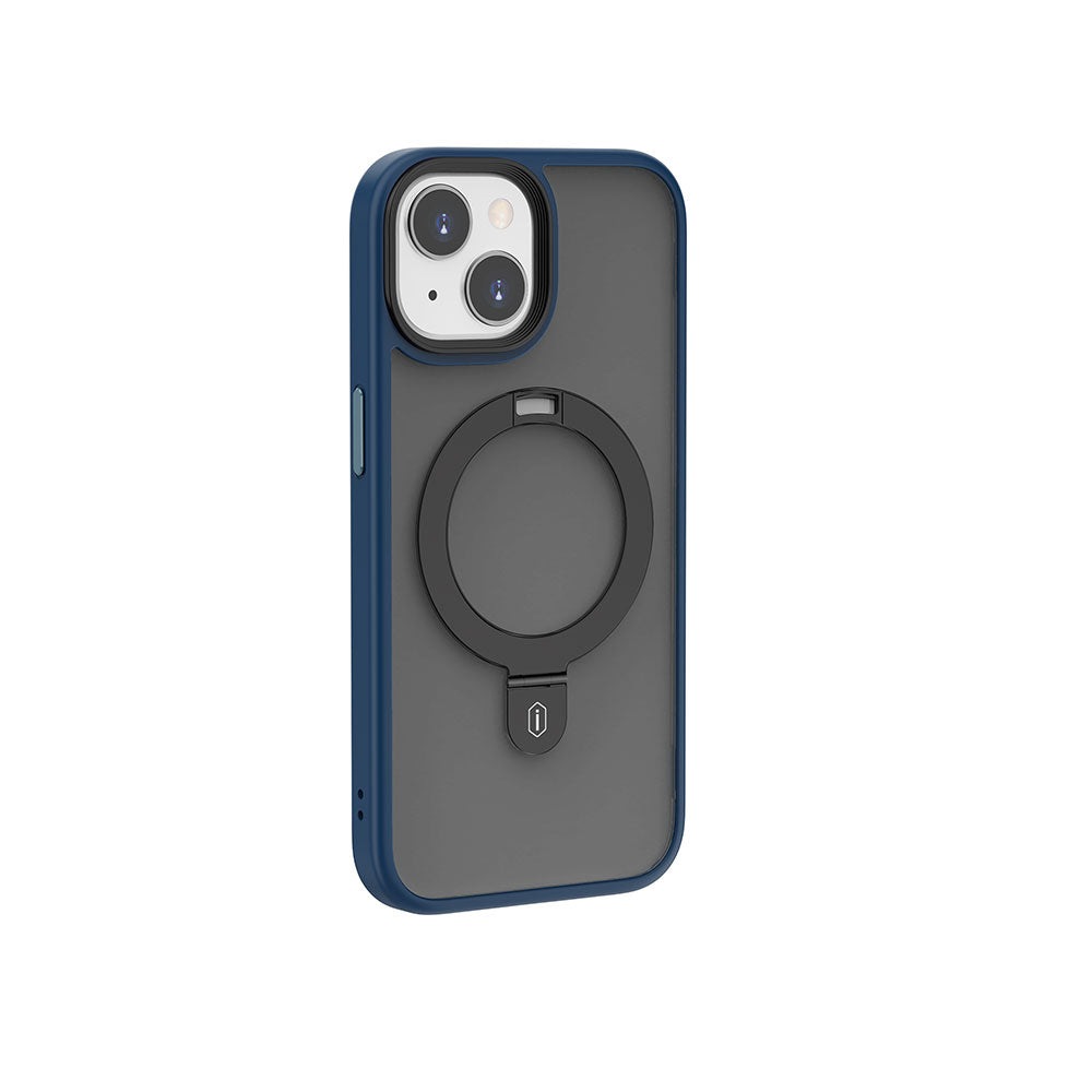 iPhone 15 Kılıf Wiwu ZMM-010 M-safe Şarj Özellikli Mat Arka Yüzey Standlı Kılıf