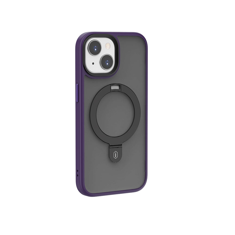 iPhone 15 Kılıf Wiwu ZMM-010 M-safe Şarj Özellikli Mat Arka Yüzey Standlı Kılıf
