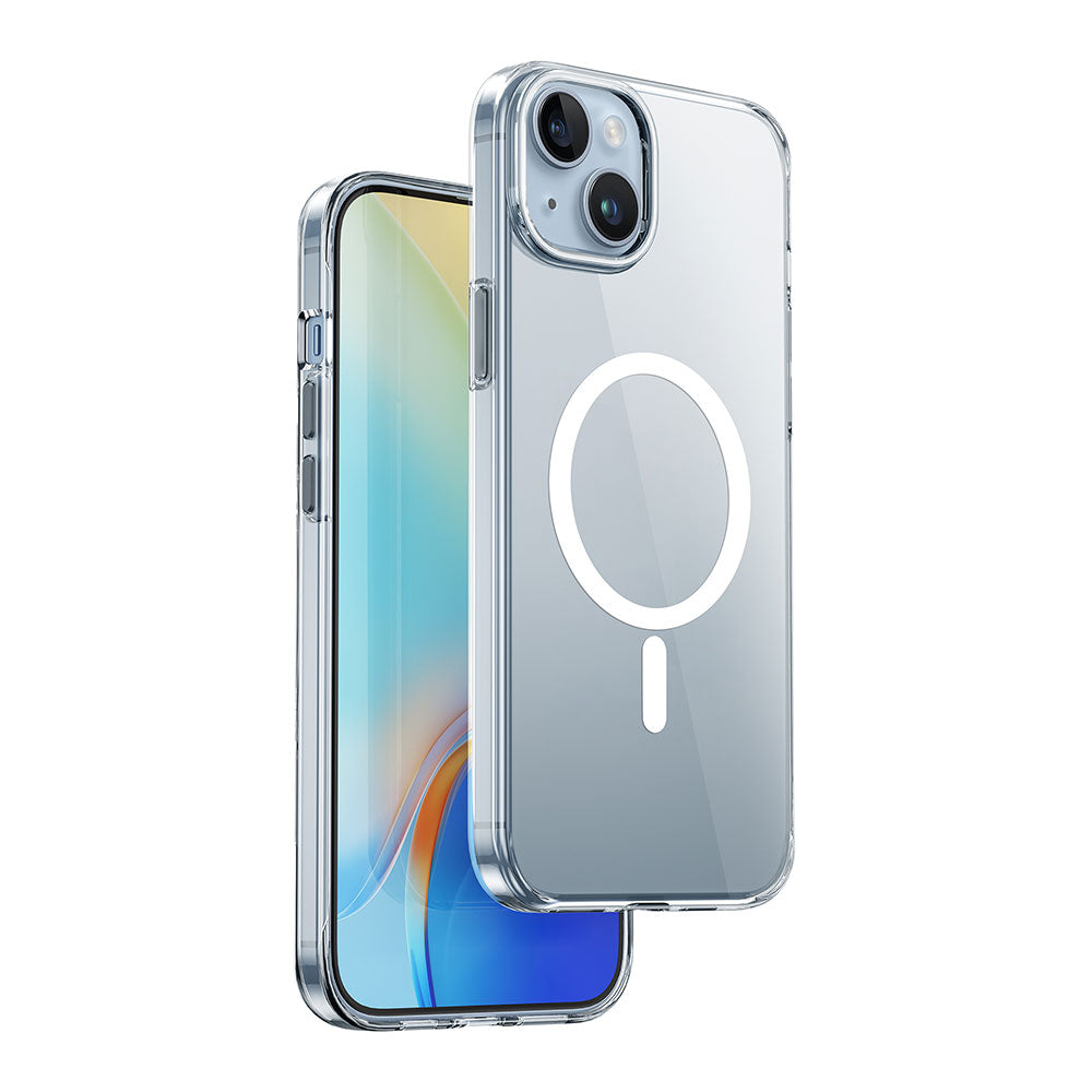 iPhone 15 Kılıf Wiwu ZYS-013 M-safe Şarj Özellikli Renkli Kamera Çerçeveli Şeffaf Jelly Kılıf