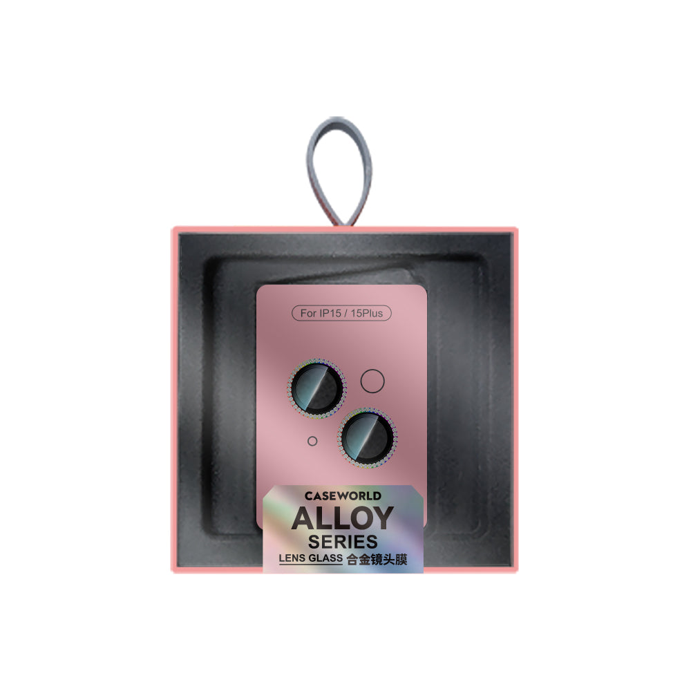 iPhone 15 Plus CaseWorld Alloy Sparkling Diamond Serisi Taşlı Lens Koruyucu