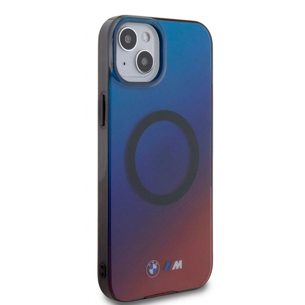 iPhone 15 Plus Kılıf BMW M-safe Şarj Özellikli Transparan Renk Geçişli Dizayn Orijinal Lisanslı Kılıf