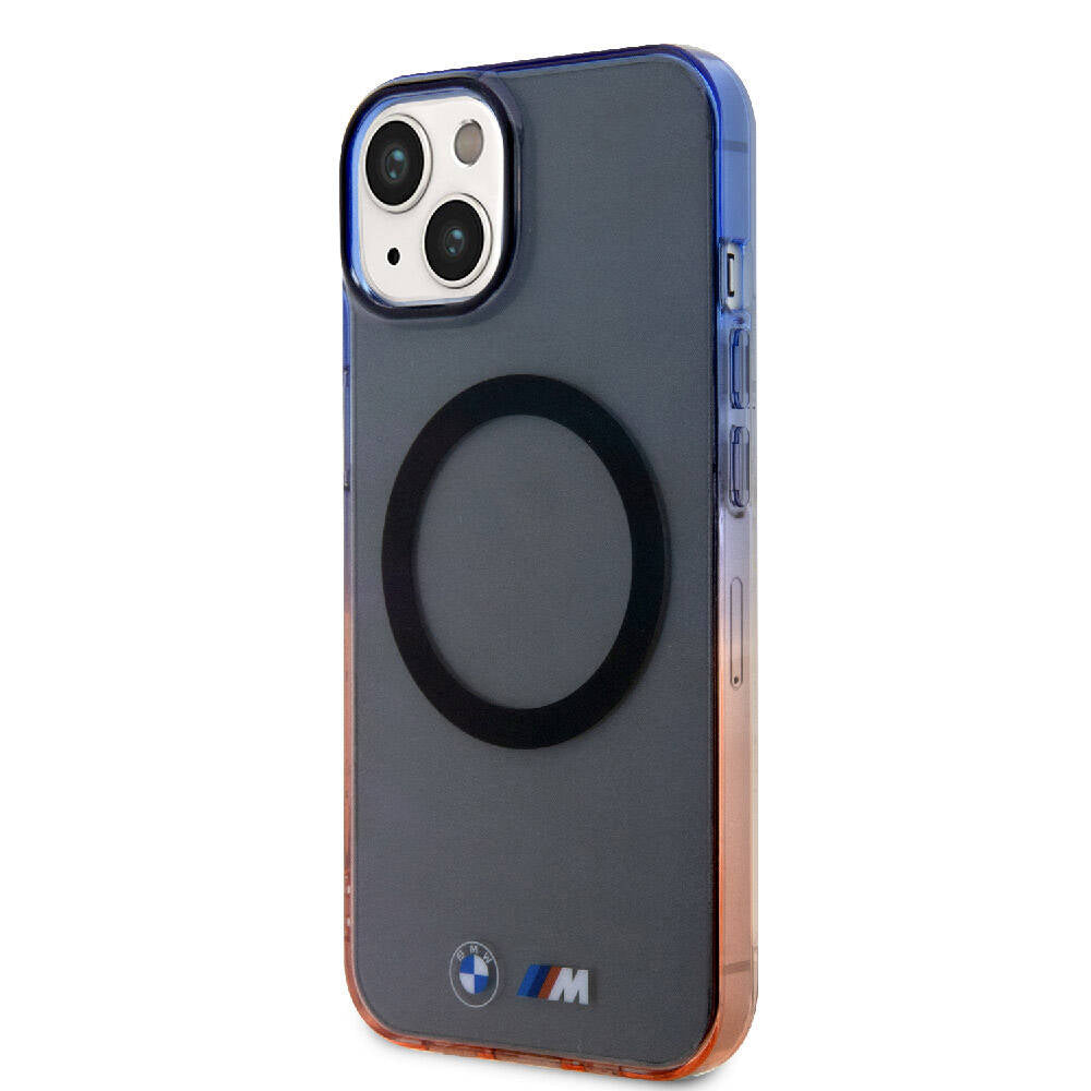 iPhone 15 Plus Kılıf BMW M-safe Şarj Özellikli Transparan Renkli Çerçeveli Orijinal Lisanslı Kılıf