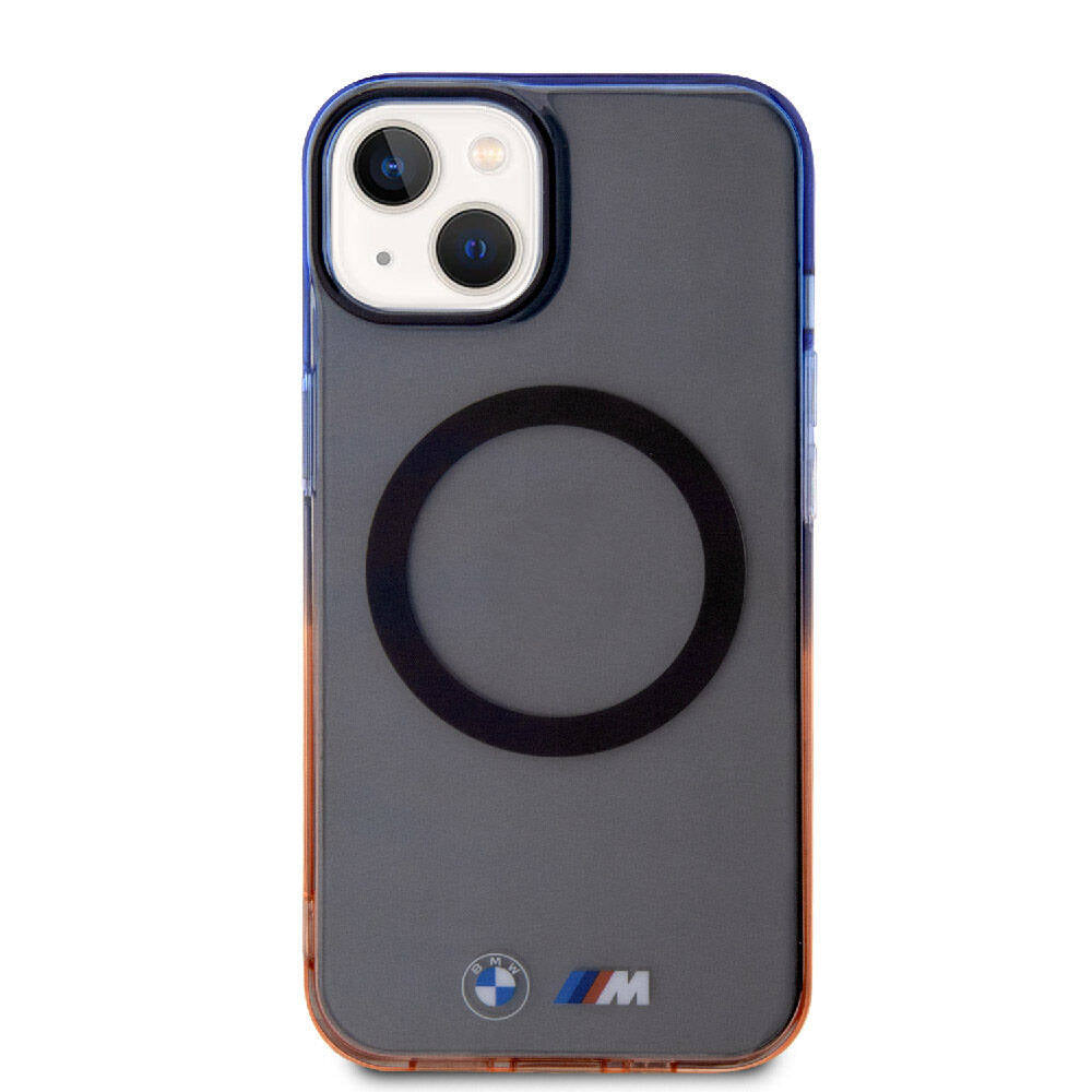 iPhone 15 Plus Kılıf BMW M-safe Şarj Özellikli Transparan Renkli Çerçeveli Orijinal Lisanslı Kılıf