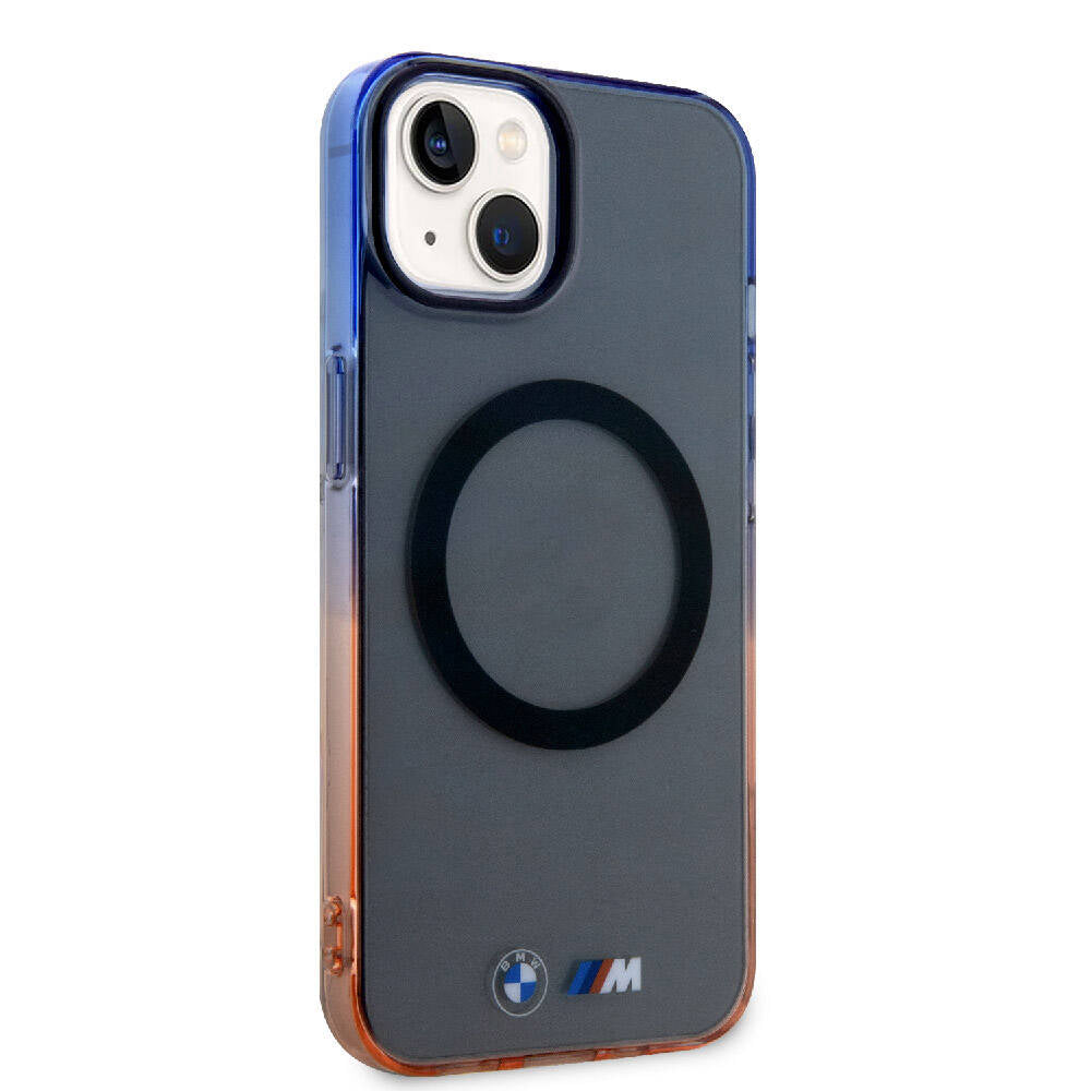 iPhone 15 Plus Kılıf BMW M-safe Şarj Özellikli Transparan Renkli Çerçeveli Orijinal Lisanslı Kılıf