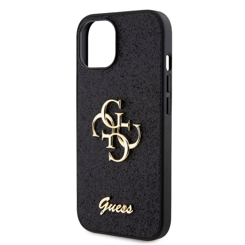 iPhone 15 Plus Kılıf Guess Orijinal Lisanslı 4G Büyük Metal Logolu Glitter Kılıf