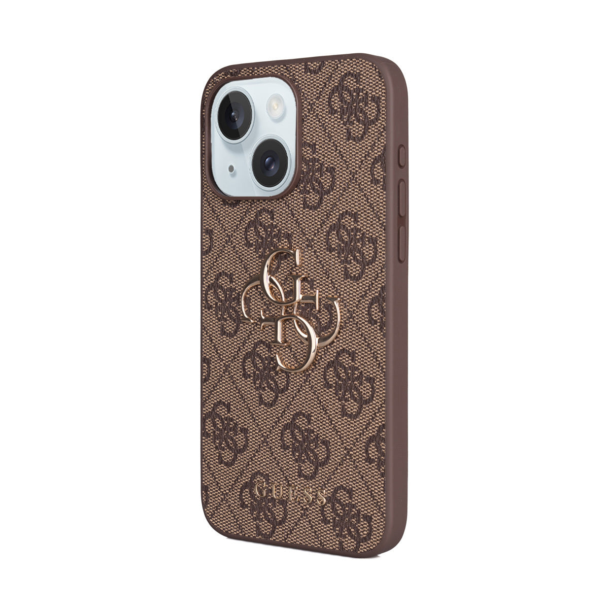 iPhone 15 Plus Kılıf Guess Orijinal Lisanslı PU Deri 4G Büyük Metal Logolu Çapraz Vücut Askılı Kılıf