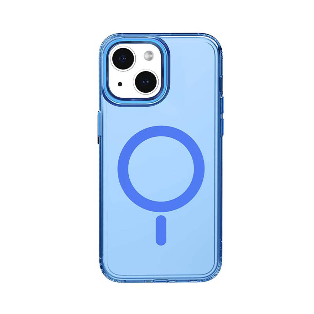 iPhone 15 Plus Kılıf M-safe Şarj Özellikli Saydam Arka Yüzey Recci Crystal Color Serisi Kılıf