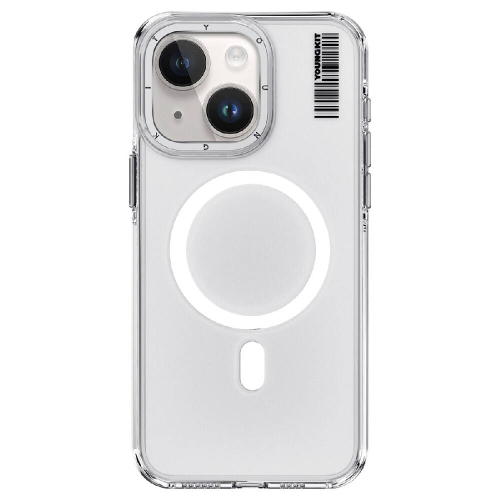 iPhone 15 Plus Kılıf M-safe Şarj Özellikli Şeffaf Youngkit Crystal Shield Serisi Kılıf