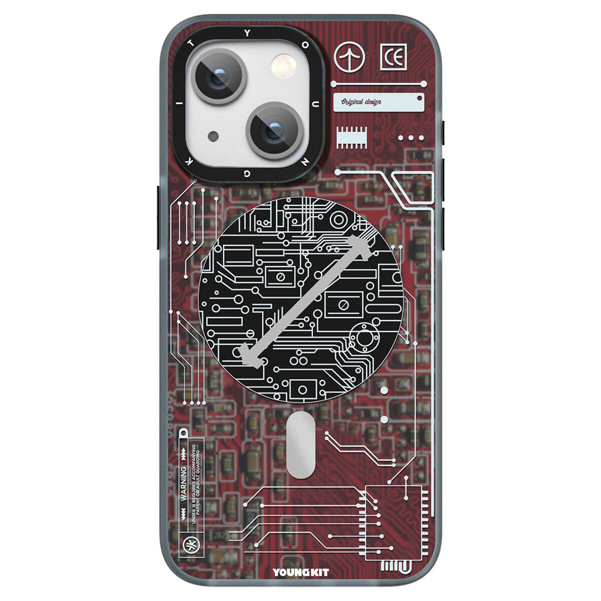 iPhone 15 Plus Kılıf M-safe Şarj Özellikli YoungKit Technology Serisi Kılıf