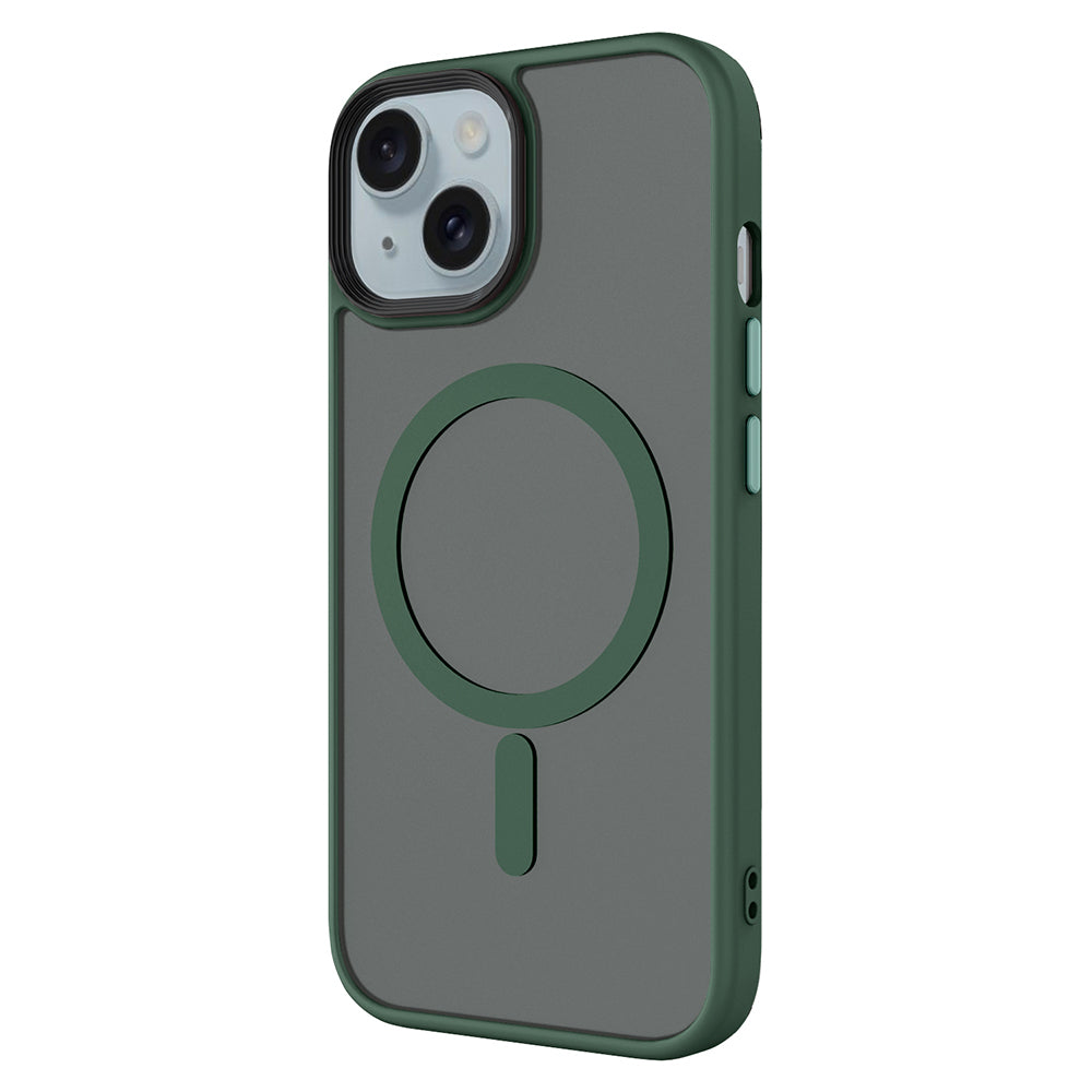 iPhone 15 Plus Kılıf Mat Arka Yüzey Wireless Şarj Özellikli Zore Flet M-safe Kılıf