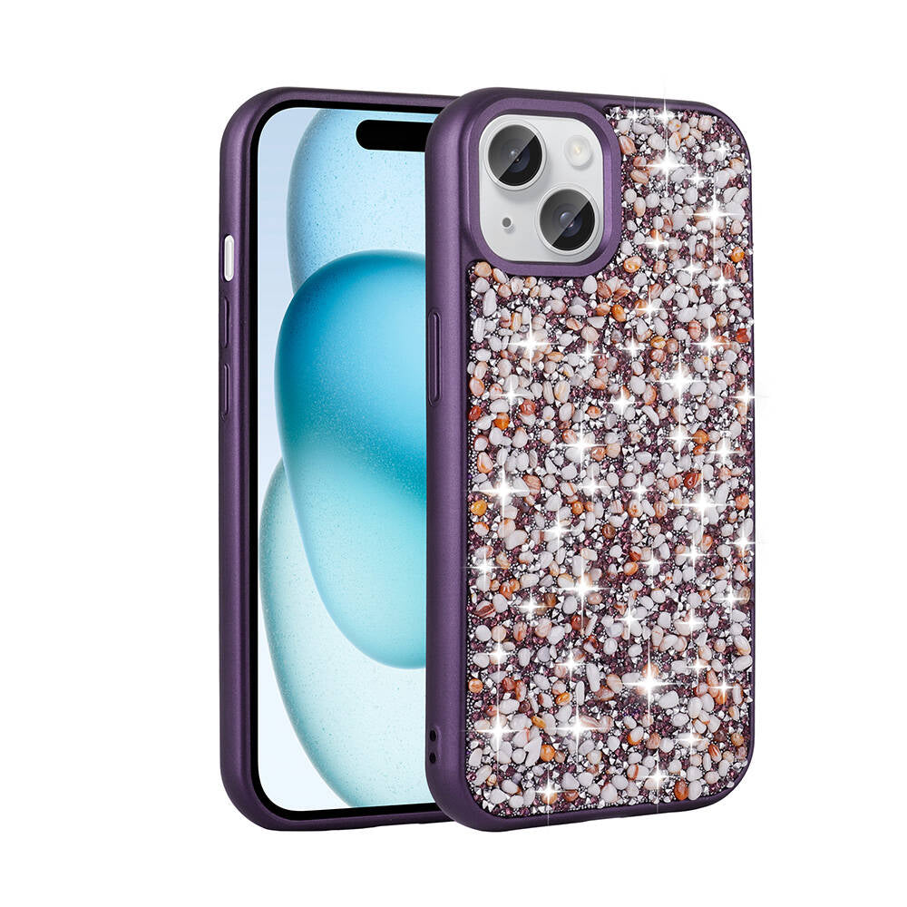 iPhone 15 Plus Kılıf Parlak Taşlı Tasarım Zore Linea Kılıf