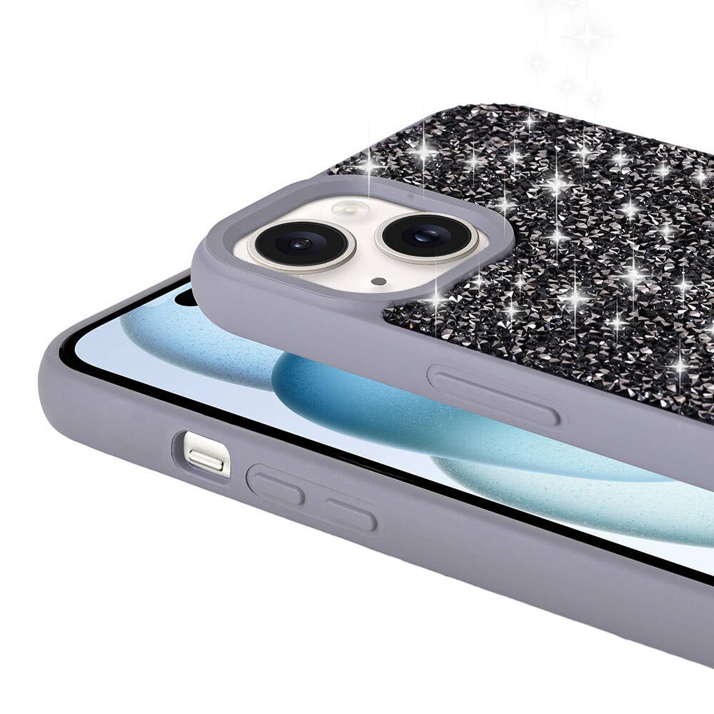 iPhone 15 Plus Kılıf Parlak Taşlı Tasarım Zore Pırlanta Kılıf