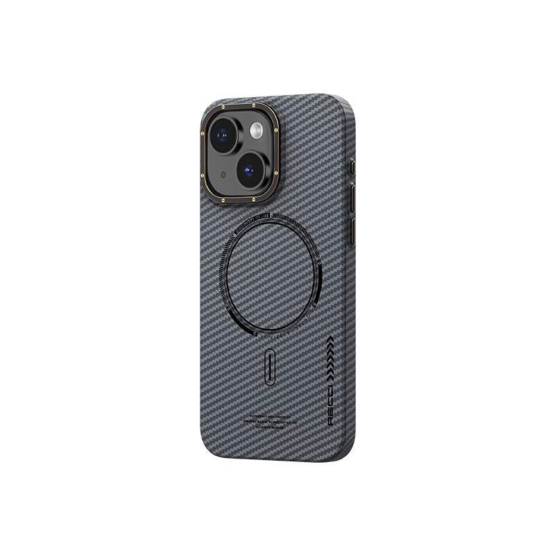 iPhone 15 Plus Kılıf Recci Machinist Serisi M-safe Şarj Özellikli Magnetik Karbon Kılıf