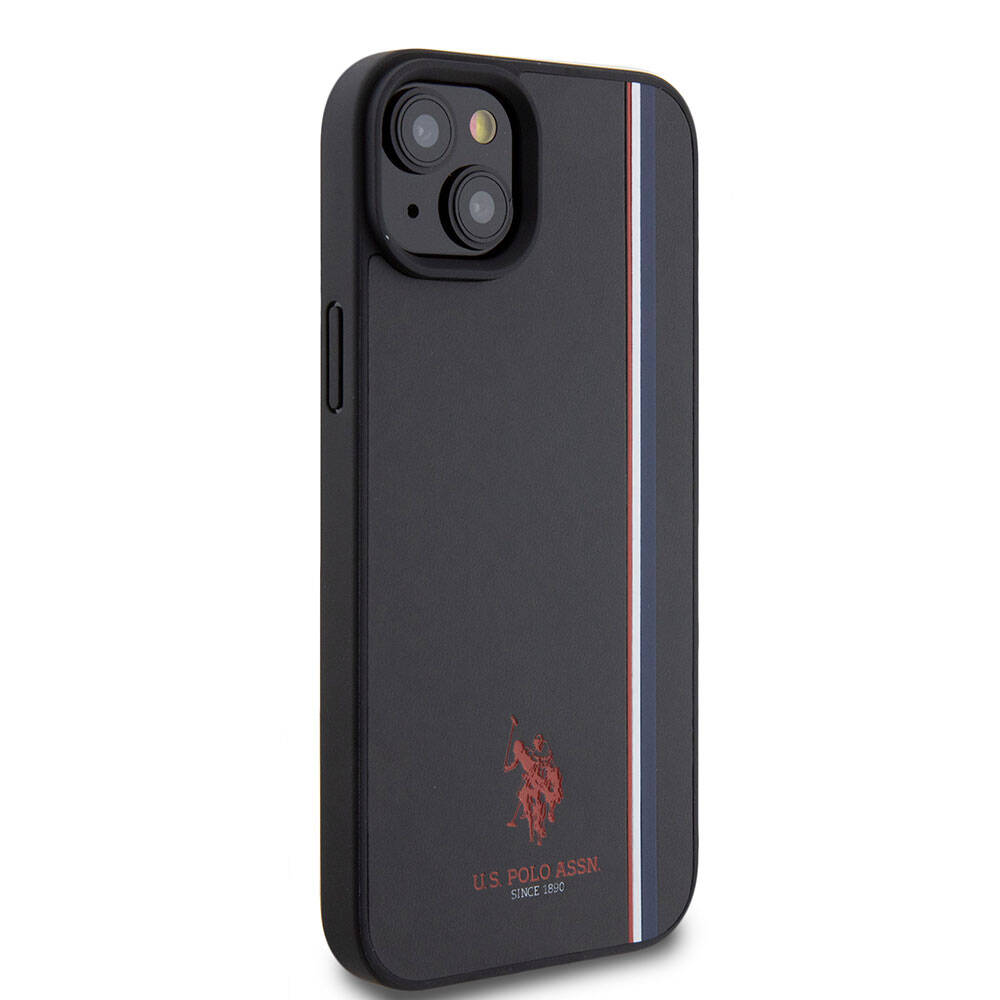 iPhone 15 Plus Kılıf U.S. Polo Assn. Orijinal Lisanslı Üç Renk Şerit Tasarımlı Baskı Logolu Kılıf