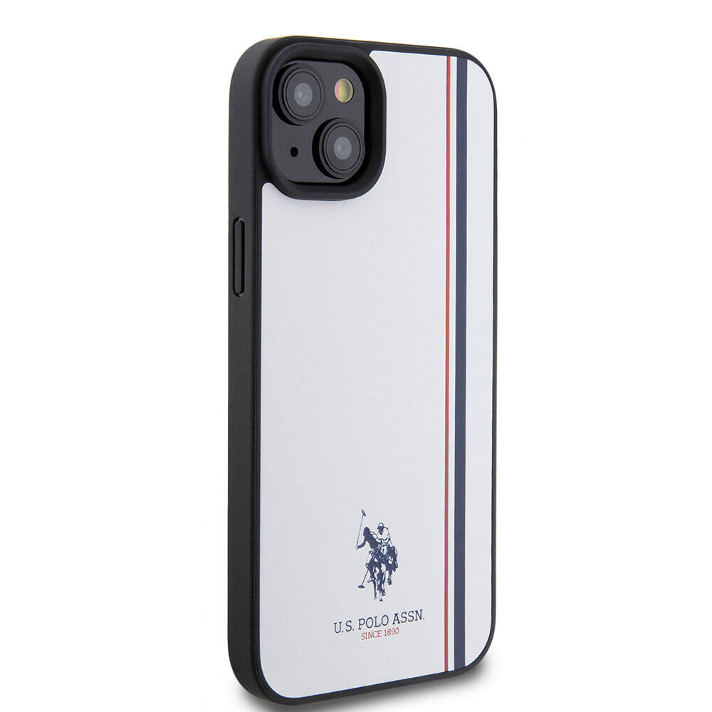 iPhone 15 Plus Kılıf U.S. Polo Assn. Orijinal Lisanslı Üç Renk Şerit Tasarımlı Baskı Logolu Kılıf