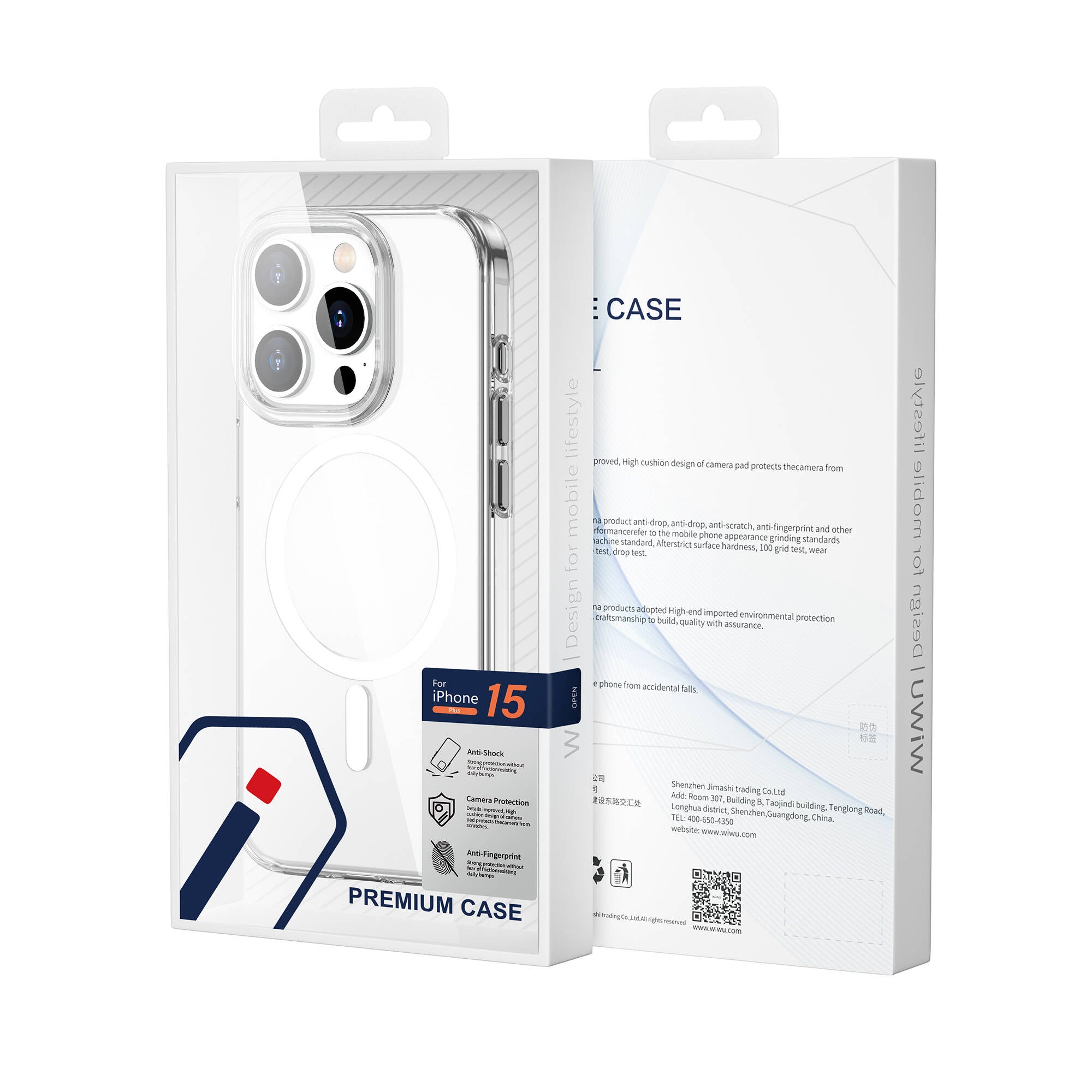 iPhone 15 Plus Kılıf Wiwu FYY-014 M-safe Şarj Özellikli Şeffaf Kılıf