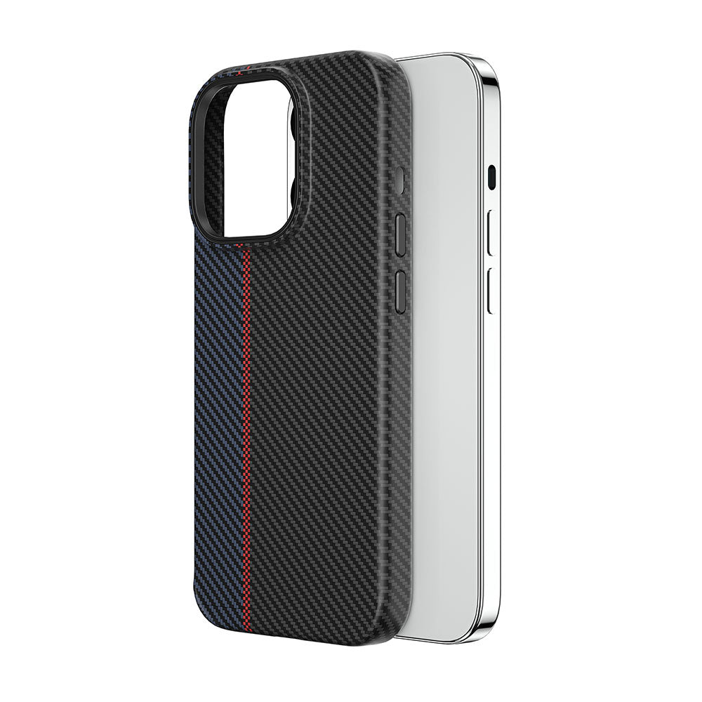 iPhone 15 Plus Kılıf Wiwu LCC-107 Karbon Fiber M-safe Şarj Özellikli Kamera Korumalı Kabon Kılıf
