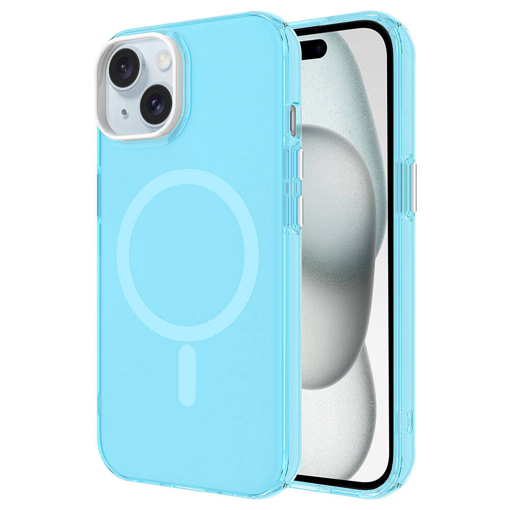 iPhone 15 Plus Kılıf Zore M-safe Şarj Özellikli Buzlu Transparan C-Pro Sert Kılıf