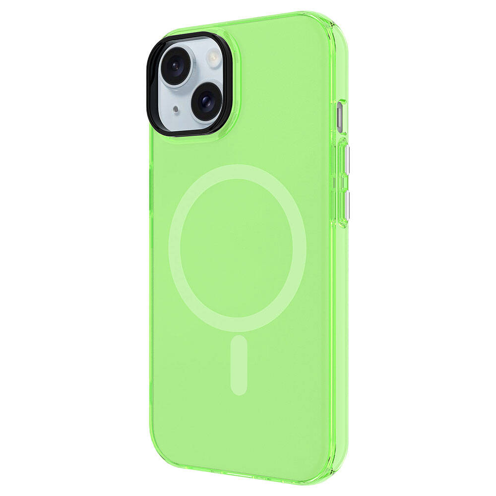 iPhone 15 Plus Kılıf Zore M-safe Şarj Özellikli Buzlu Transparan C-Pro Sert Kılıf