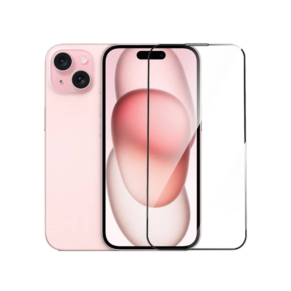 iPhone 15 Plus Wiwu GT-014 Polimer Oleofobik Kaplama Şeffaf Pürüzsüz Temperli Cam Ekran Koruyucu 25'li Paket