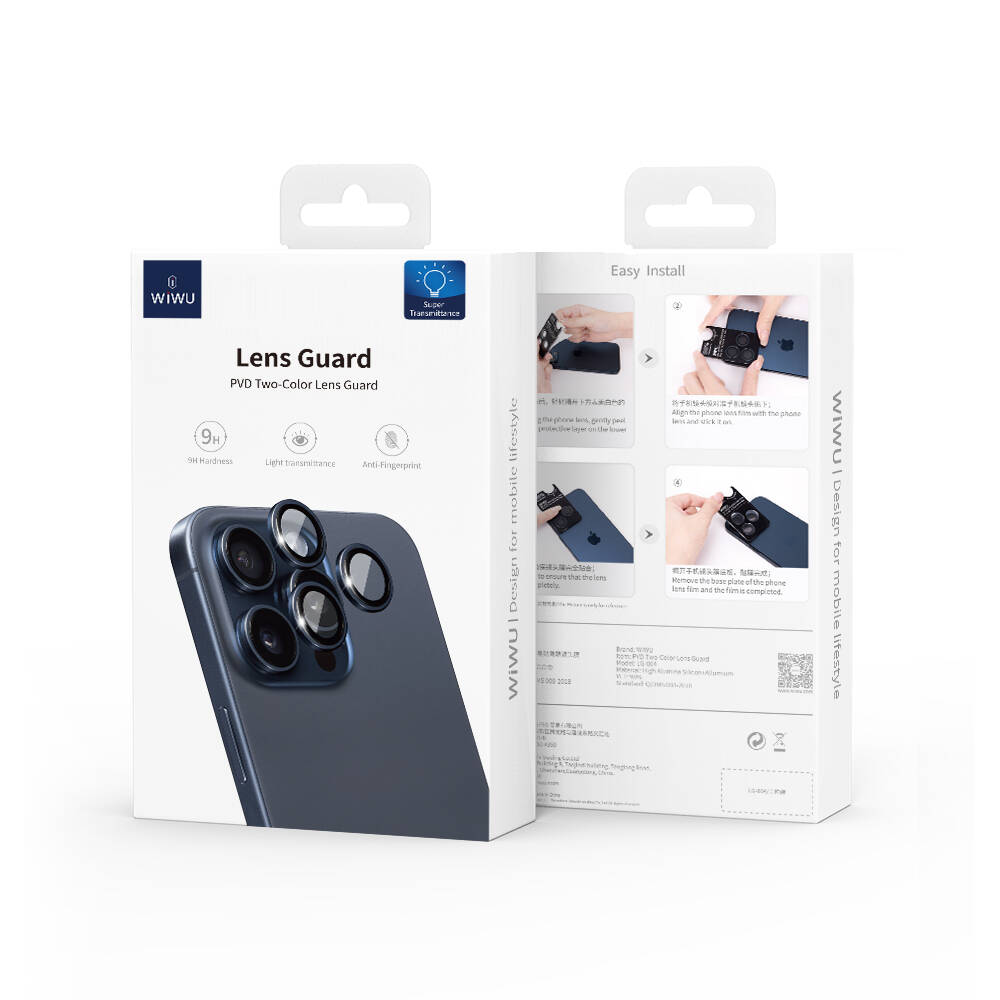 iPhone 15 Plus Wiwu LG-004 PVD Lens Guard Metal Kamera Lens Koruyucu