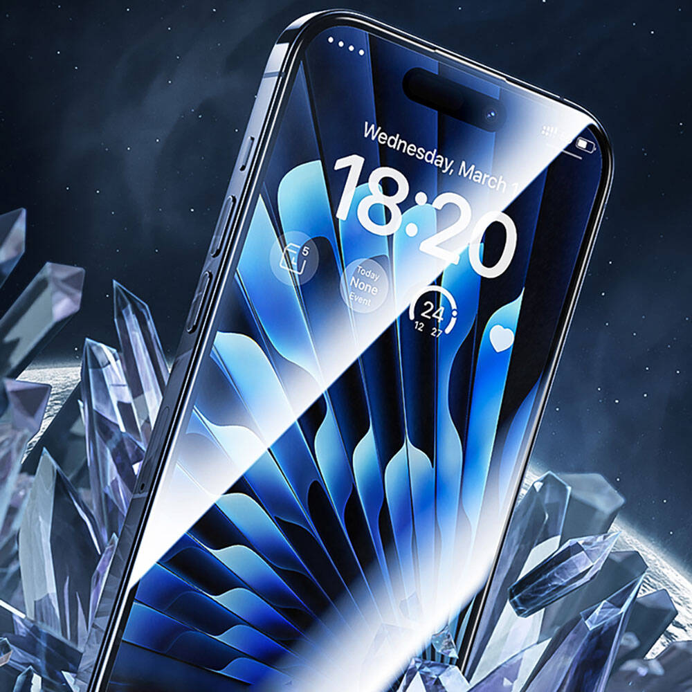 iPhone 15 Pro Benks Glass Warrior Safir Coating Ekran Koruyucu + Kolay Uygulama Aparatlı