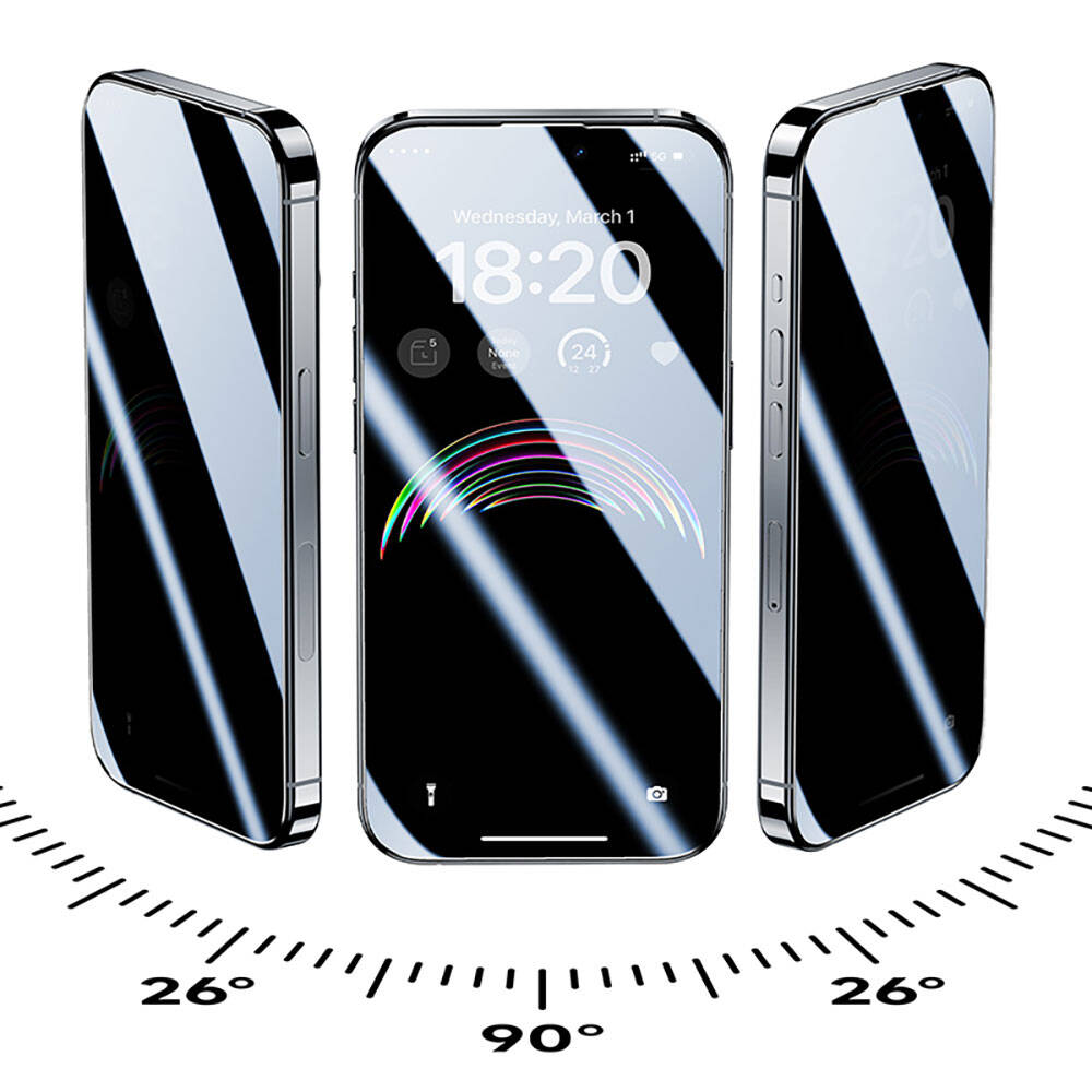iPhone 15 Pro Benks V Pro Ultra Shield Privacy 0.3mm Ekran Koruyucu + Kolay Uygulama Aparatlı