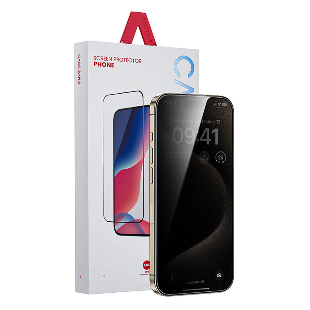 iPhone 15 Pro Casebang Privacy Hayalet Ekran Koruyucu + Kolay Uygulama Aparatı
