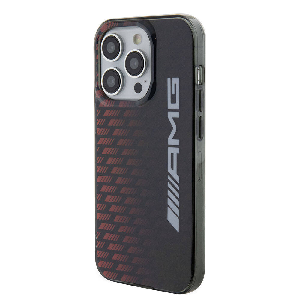 iPhone 15 Pro Kılıf AMG Orijinal Lisanslı Çift Katmanlı Büyük Logolu Dörtgen Şerit Desenli Kılıf