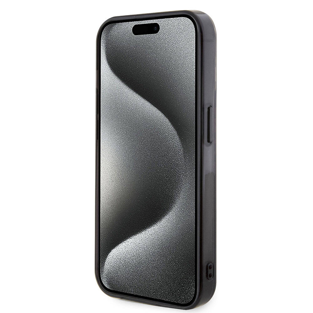 iPhone 15 Pro Kılıf AMG orijinal Lisanslı Çift Katmanlı Küçük Logolu Dörtgen Şerit Desenli Kılıf