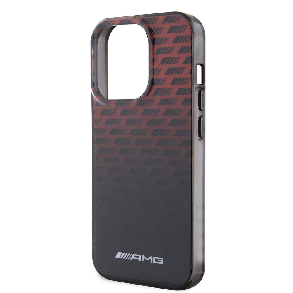 iPhone 15 Pro Kılıf AMG orijinal Lisanslı Çift Katmanlı Küçük Logolu Dörtgen Şerit Desenli Kılıf