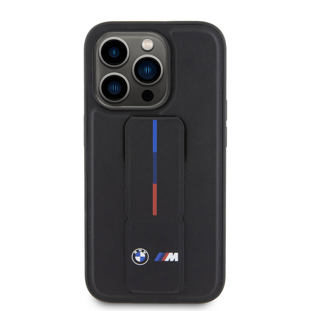 iPhone 15 Pro Kılıf BMW Orijinal Lisanslı M Şerit ve Logolu Standlı Kılıf
