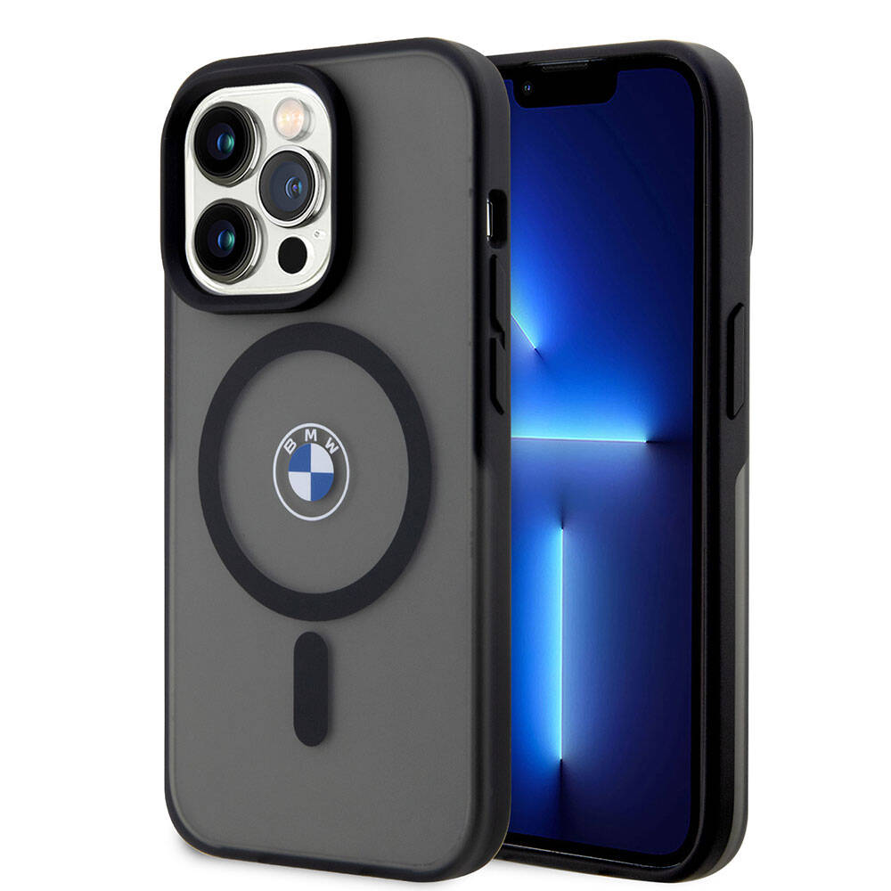 iPhone 15 Pro Kılıf BMW Orijinal Lisanslı M-safe Şarj Özellikli IML Baskı Logolu Buzlu Mat Kılıf