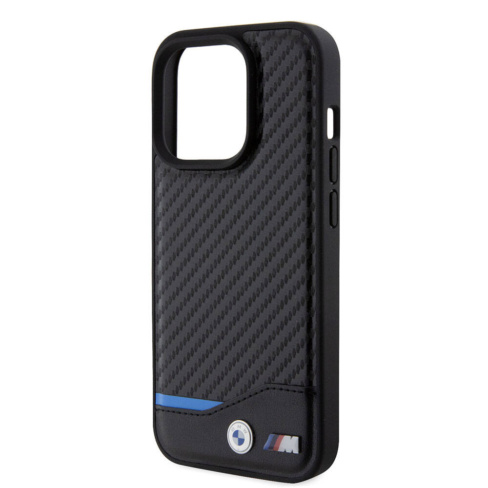 iPhone 15 Pro Kılıf BMW Orijinal Lisanslı M-safe Şarj Özellikli M Logolu PU Karbon Kılıf