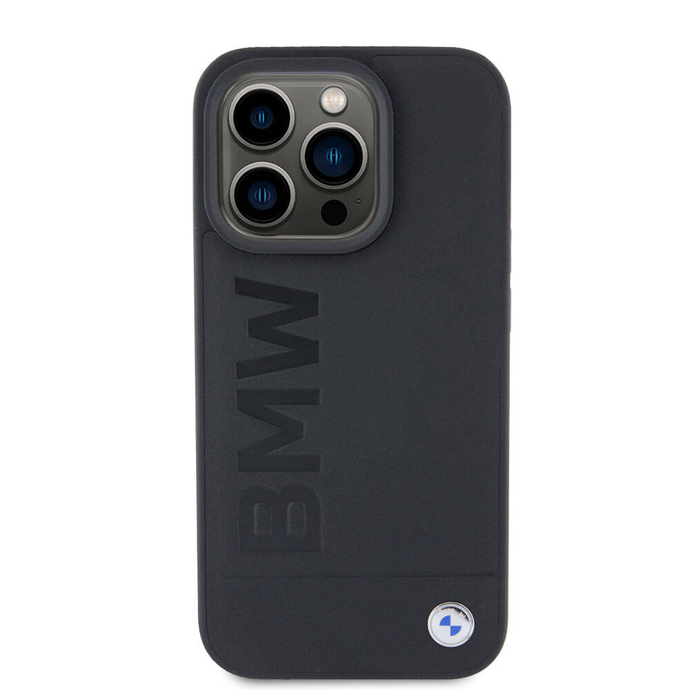 iPhone 15 Pro Kılıf BMW Orijinal Lisanslı M-safe Şarj Özellikli Sıcak Damga Logolu Deri Kılıf