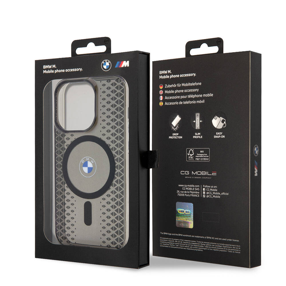 iPhone 15 Pro Kılıf BMW M-safe Şarj Özellikli Transparan IML Signature Orijinal Lisanslı Kılıf