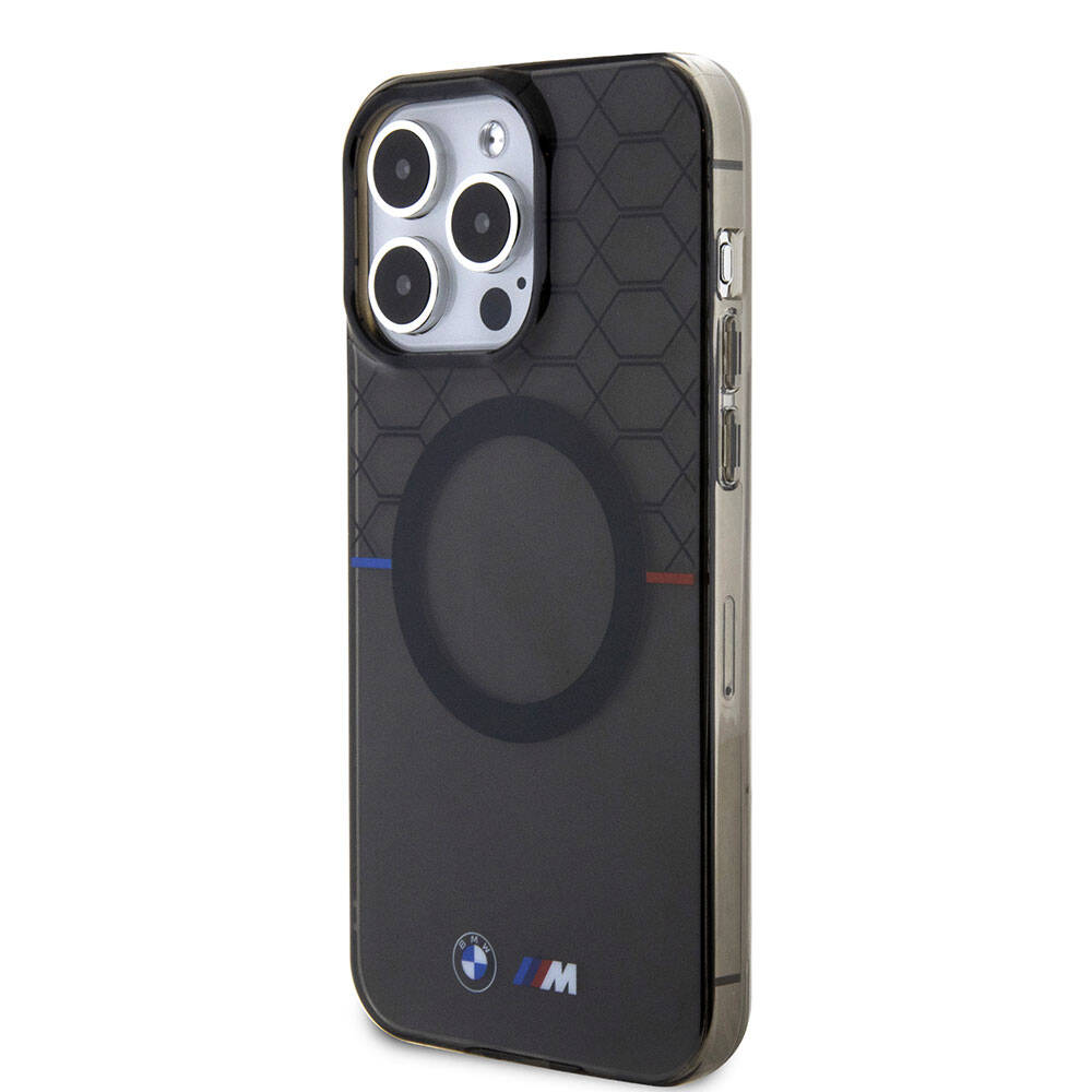 iPhone 15 Pro Kılıf BMW M-safe Şarj Özellikli Transparan M Dizayn Orijinal Lisanslı Kılıf