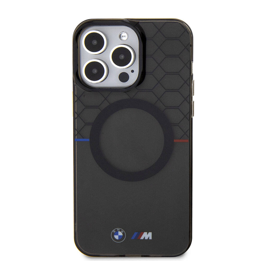 iPhone 15 Pro Kılıf BMW M-safe Şarj Özellikli Transparan M Dizayn Orijinal Lisanslı Kılıf