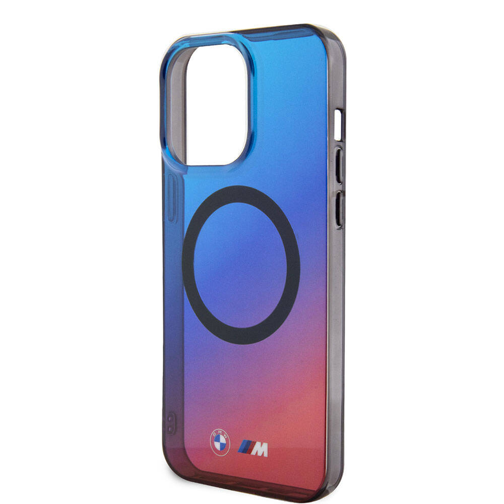 iPhone 15 Pro Kılıf BMW M-safe Şarj Özellikli Transparan Renk Geçişli Dizayn Orijinal Lisanslı Kılıf