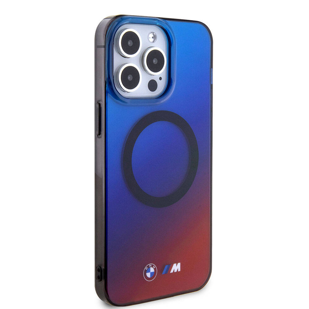 iPhone 15 Pro Kılıf BMW M-safe Şarj Özellikli Transparan Renk Geçişli Dizayn Orijinal Lisanslı Kılıf