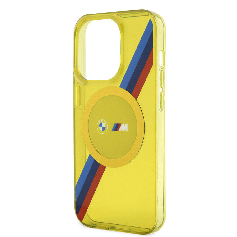 iPhone 15 Pro Kılıf BMW M-safe Şarj Özellikli Transparan Tricolor Stripes Orijinal Lisanslı Kılıf