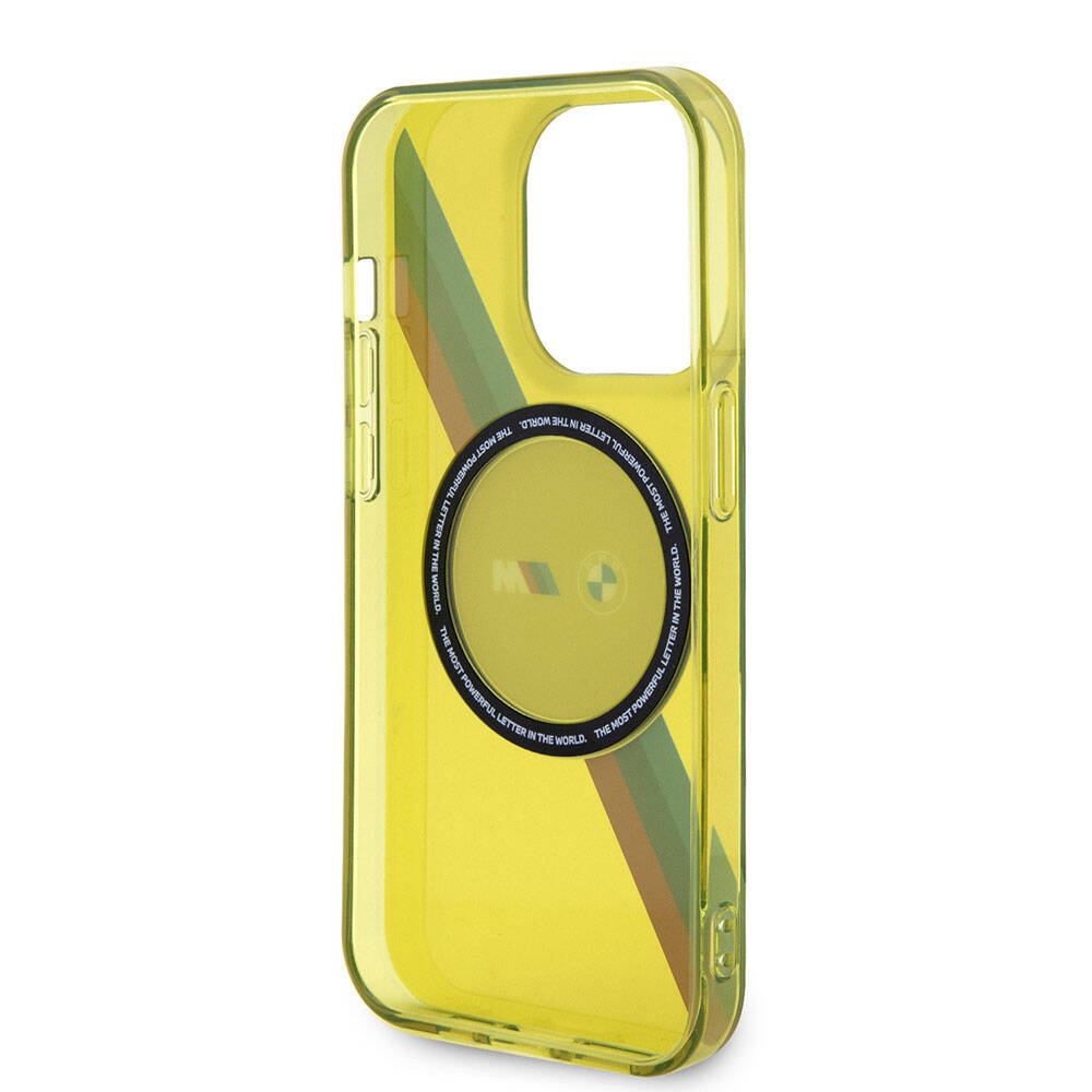 iPhone 15 Pro Kılıf BMW M-safe Şarj Özellikli Transparan Tricolor Stripes Orijinal Lisanslı Kılıf