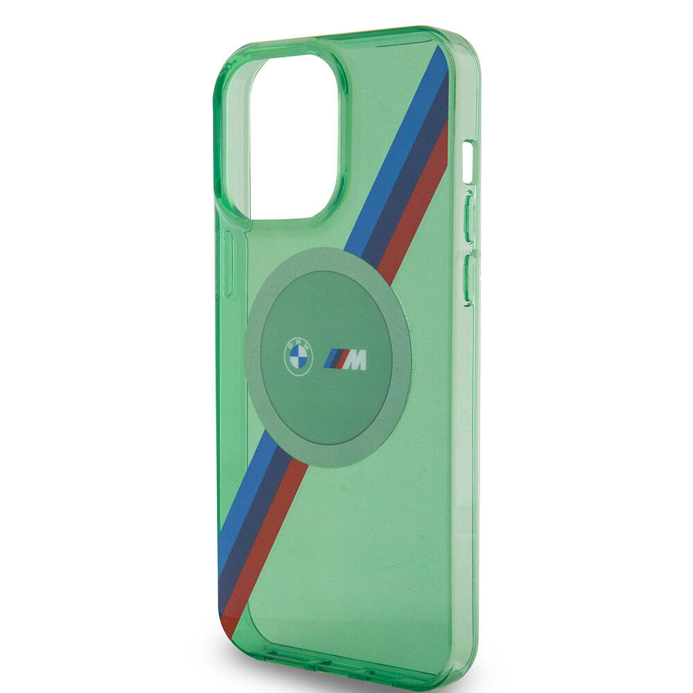 iPhone 15 Pro Kılıf BMW M-safe Şarj Özellikli Transparan Tricolor Stripes Orijinal Lisanslı Kılıf