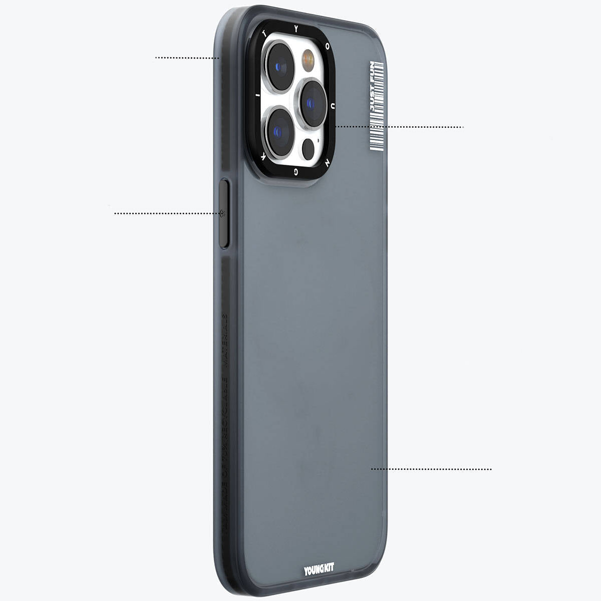 iPhone 15 Pro Kılıf Buzlu Mat Tasarım Youngkit Colored Sand Serisi Kılıf