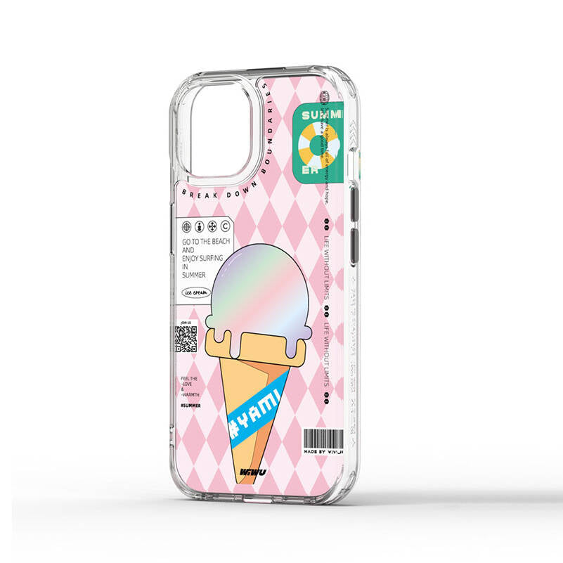 iPhone 15 Pro Kılıf Çift Katman Desenli Wiwu Summer Serisi Kılıf